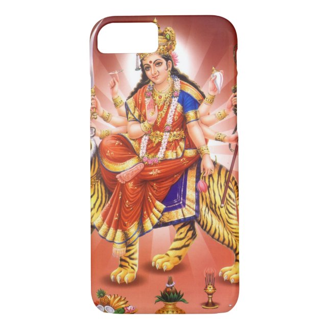 Hindu Goddess Durga Tiger Case-Mate iPhone Case (Back)