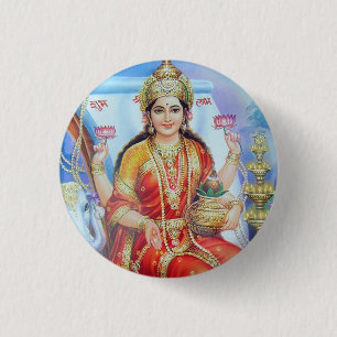 Hindu Goddess Lakshmi Devi 1 Inch Round Button