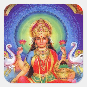 Hindu Goddess Lakshmi Maa Square Sticker