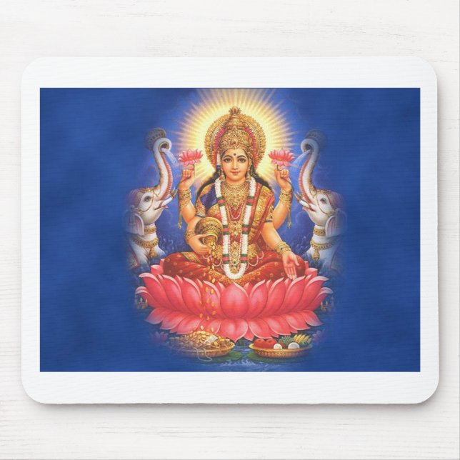 Hindu Goddess Laxmi Devi Mata Mouse Pad (Front)