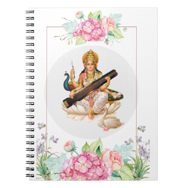Hindu Goddess Saraswati Journal Notebook (Front)