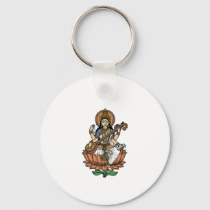 Hindu Goddess Saraswati Keychain
