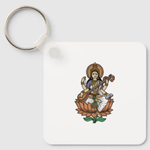 Hindu Goddess Saraswati Keychain