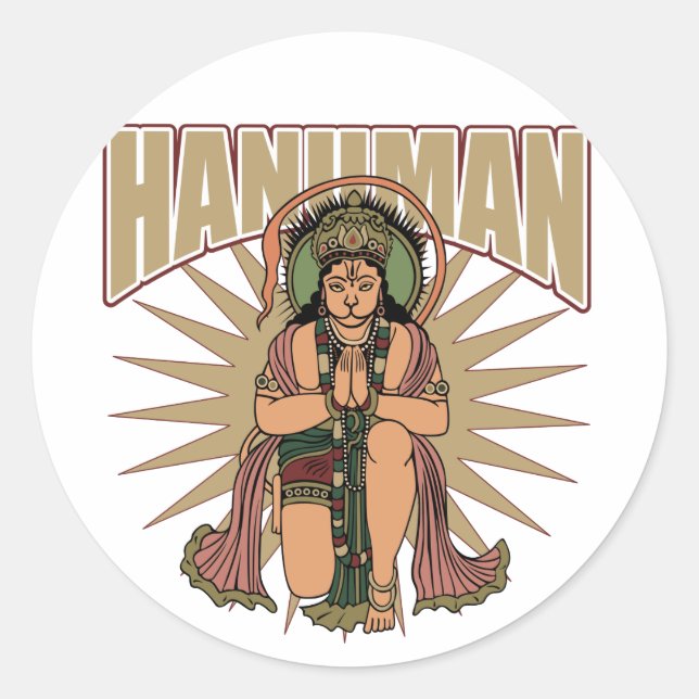 Hindu Hanuman Classic Round Sticker (Front)