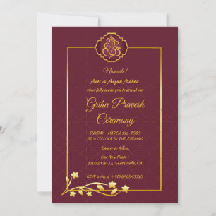 Hindu House Warming Griha Pravesh Invitation