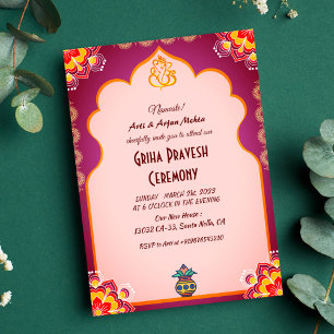 Hindu House Warming Griha Pravesh Invitation