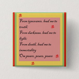 Hindu Mantra Om 2 Inch Square Button