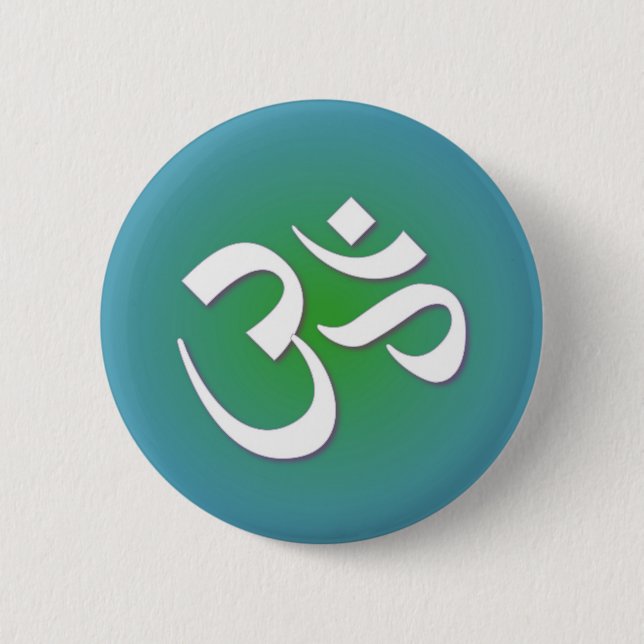 Hindu OM - Meditation Symbol 2 Inch Round Button (Front)