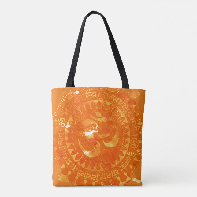 Hindu OM vintage all over printed Tote (Back)