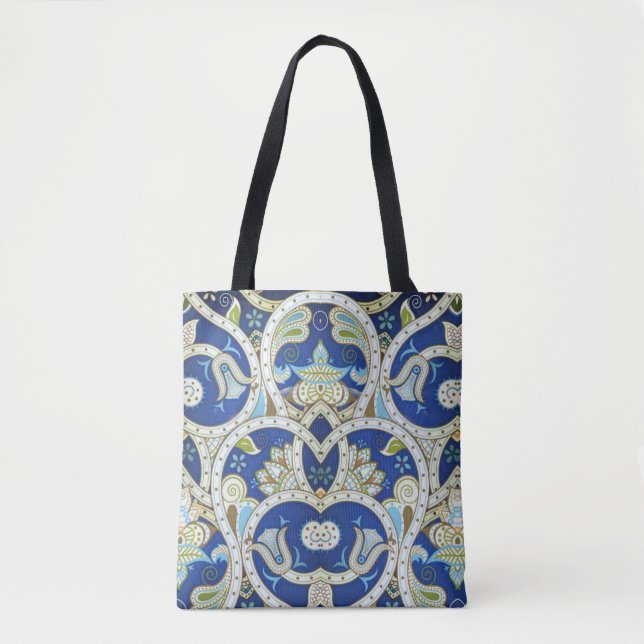 Hindu Ornaments Blue Tote Bag (Front)