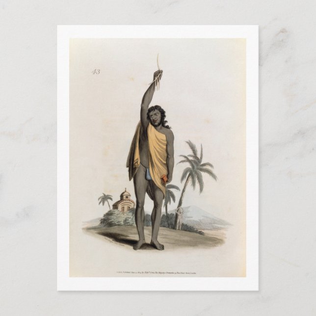 Hindu Priest, pub. by Edward Orme, 1804 (litho) Postcard (Front)