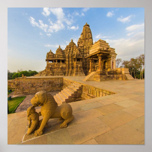 Hindu Temples at Khajuraho Poster (Front)