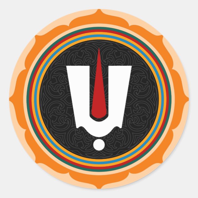 Hindu Tilak Sign - Hindu God Lotus Symbol Classic Round Sticker (Front)