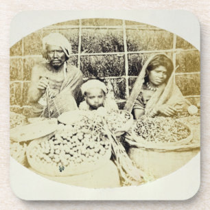 Hindu Vegetable and Fruit Sellers in Madras, 19th Coaster