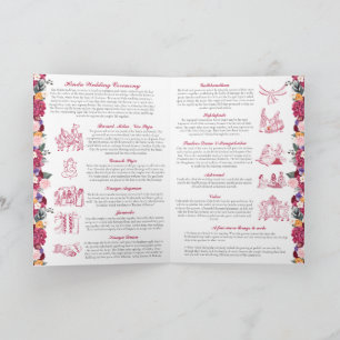 Hindu Wedding Ceremony Bright Tropical Flowers Program