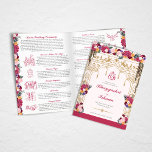 Hindu Wedding Ceremony Tropical Floral Guest Program<br><div class="desc">This wedding ceremony program details the important steps of a hindu wedding to explain this to guests who may be unfamiliar or to help them follow along with the sacred rituals of this wonderful day. All of the colours can be edited in the design tool, and the text can be...</div>