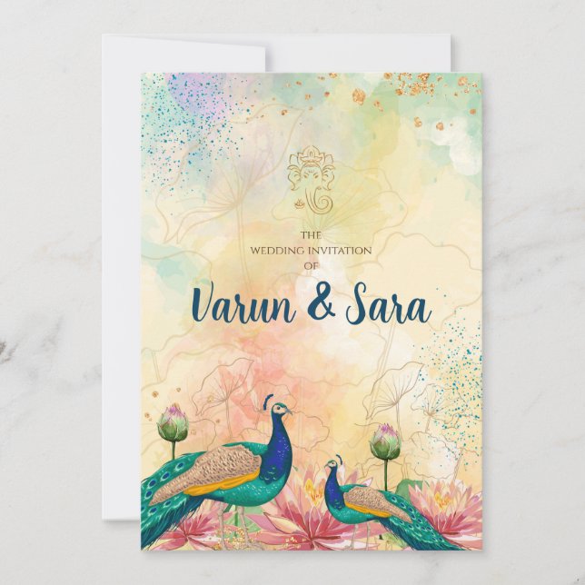 Hindu wedding invitation & Indian invitations (Front)
