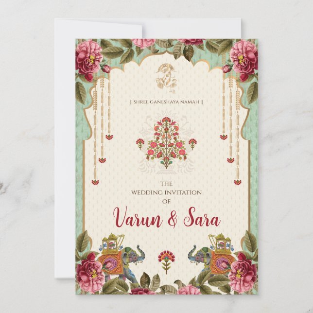 Hindu wedding invitation & Indian invitations (Front)