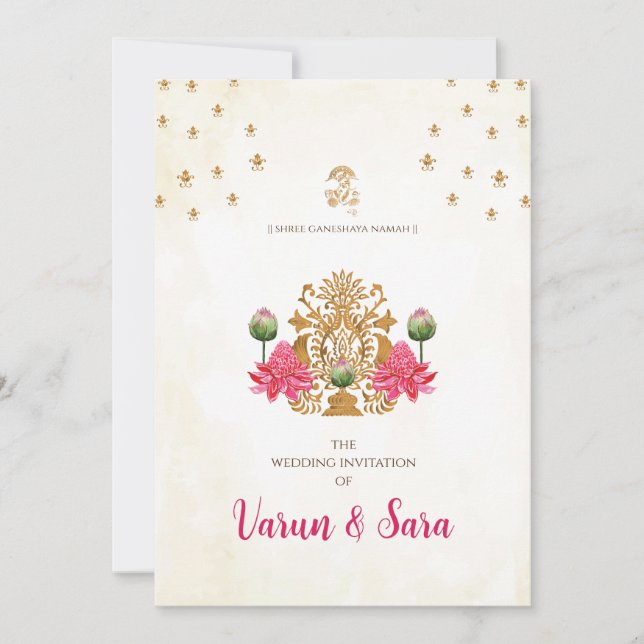 Hindu wedding invitation & Indian invitations (Front)
