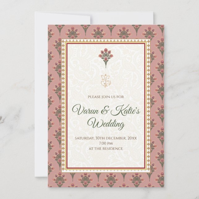 Hindu wedding invite as Indian Wedding invite (Front)