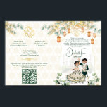 Hindu wedding rituals program green gold template poster<br><div class="desc">Hindu wedding rituals program green gold template outside front and back,  part-1</div>