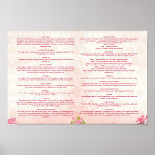 Hindu wedding rituals program pink lotus poster