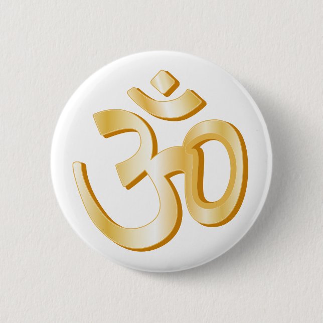 Hinduism Om Symbol 2 Inch Round Button (Front)