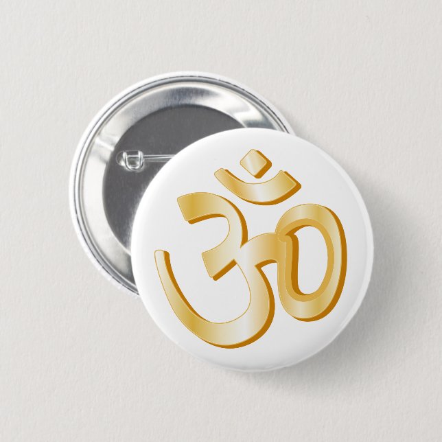 Hinduism Symbol 2 Inch Round Button (Front & Back)