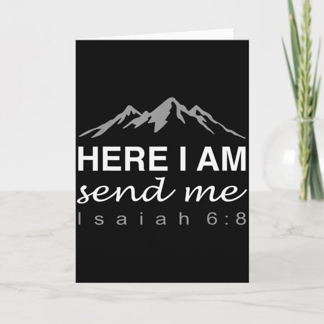 Hineni Here I Am Send Me Christians Hebrew Words  Card (Front)