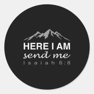 Hineni Here I Am Send Me Christians Hebrew Words  Classic Round Sticker