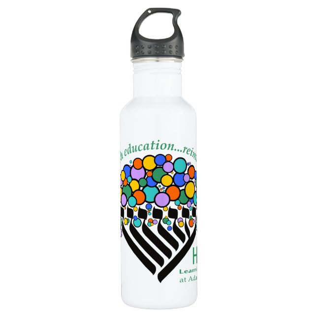 Hineni Learning Centre Water Bottle - White (Front)