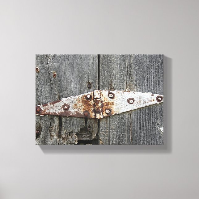 Hinge on Barn Wood Canvas Print (Front)