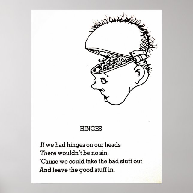 "Hinges: A Whimsical Poster featuring Shel  (Front)