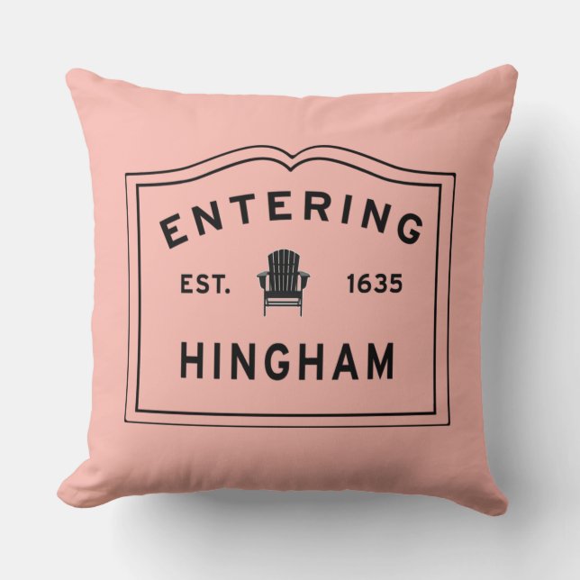 Hingham MA Throw Pillow (Front)