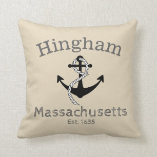 Hingham Massachusetts Sea Anchor Throw Pillow