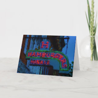 Hinkle's Hamburgers Sign Card