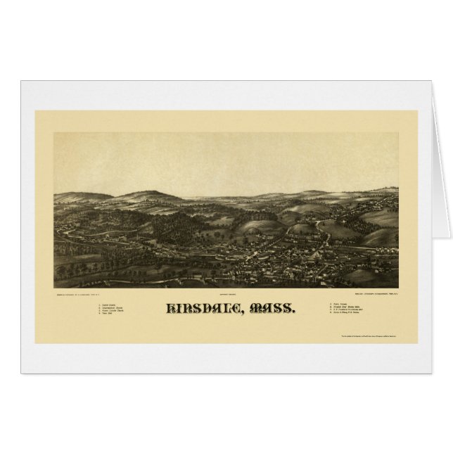 Hinsdale, carte panoramique de mA - 1887 (Devant horizontal)