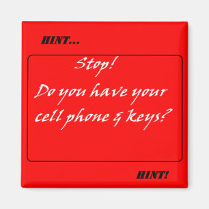 Hint Hint! Don't Forget the Cell Phone & Keys Magnet