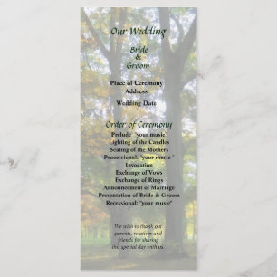 Hint of Autumn Wedding Program