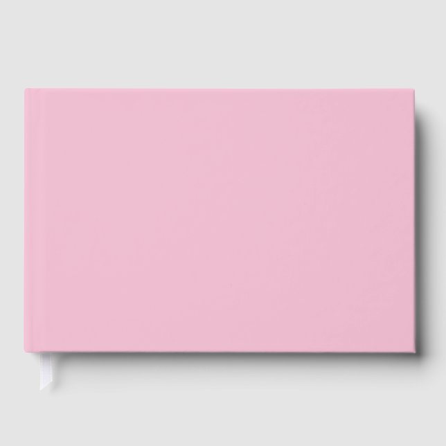 Hint of Cherry Pink Solid Colour Pastel Shade Guest Book (Front)