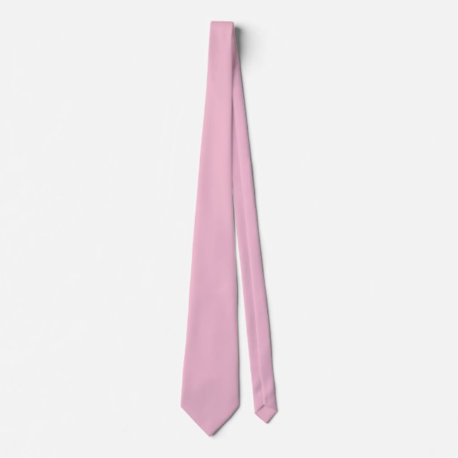 Hint of Cherry Pink Solid Colour Pastel Shade Tie (Front)