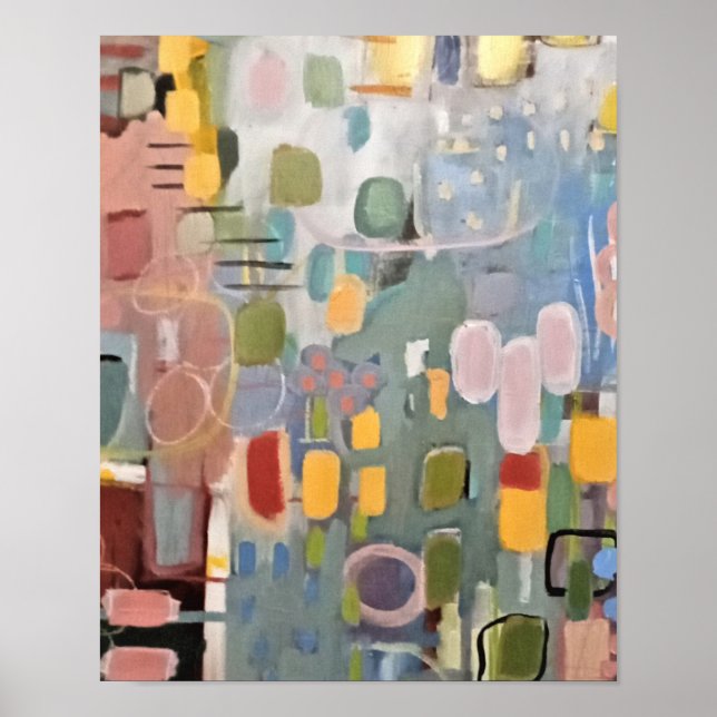 Hint of Pink Abstract Poster (Front)