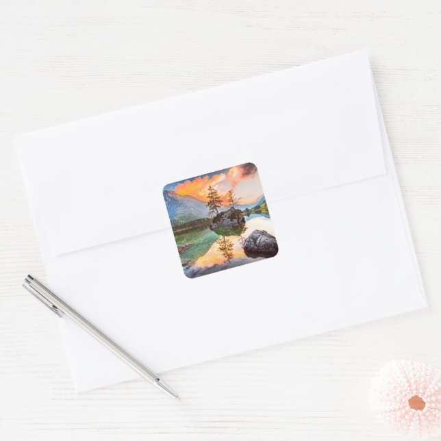 Hintersee Lake, Bavaria, Germany Square Sticker (Envelope)