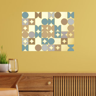 Hip Abstract Circles Industrial Fusion Art Gold Foil Prints