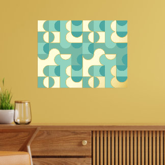 Hip Abstract Circles Wavy Gold Mosaic Art Pattern Foil Prints