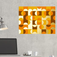 Hip Abstract Circles Wavy Gold Mosaic Art Pattern 