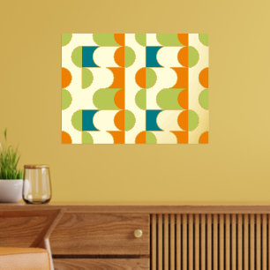 Hip Abstract Half Circles Wavy Mosaic Art Pattern Foil Prints