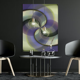 Hip Abstract Half Circles Wavy Mosaic Art Pattern Poster