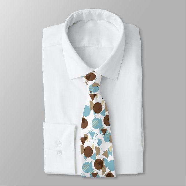 Hip Abstract Modern Geometric 50s Art Pattern Tie (Tied)