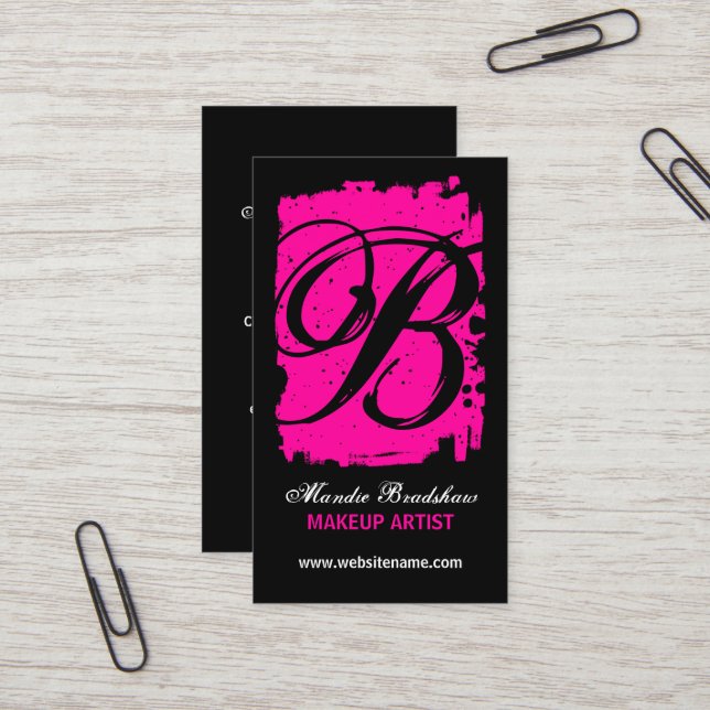 Hip and Bold Monogram Business Card (Front/Back In Situ)